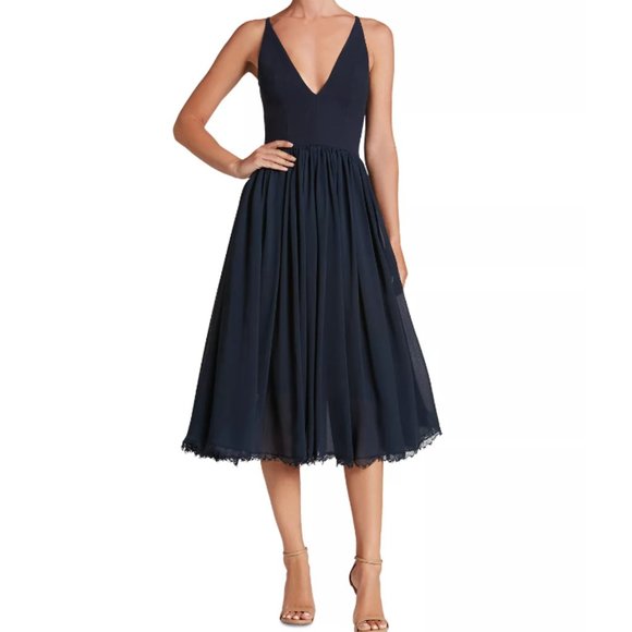 DRESS THE POPULATION Alicia Lace-Hem Dress - Picture 1 of 3